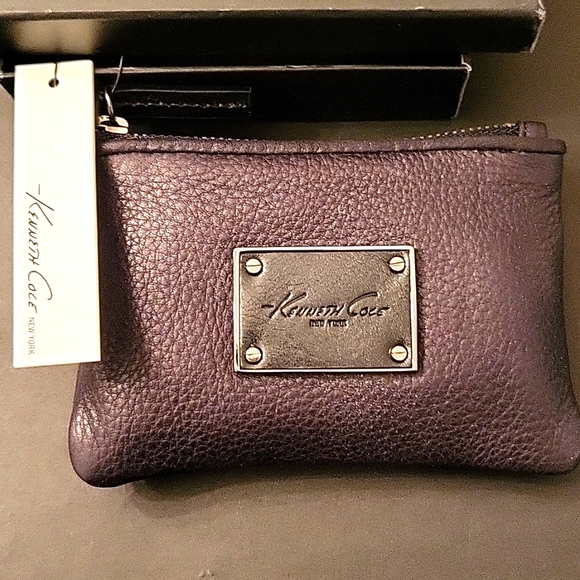 NEW Kenneth Cole Black Pebble Leather Wallet/Coin-Purse - Picture 4 of 15